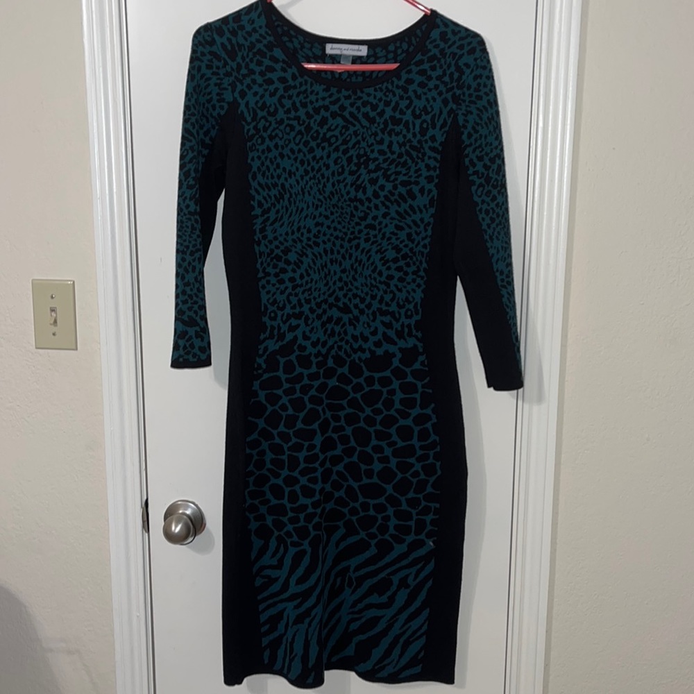 Midi sweater dress, Animal print, Size Medium. Never worn.